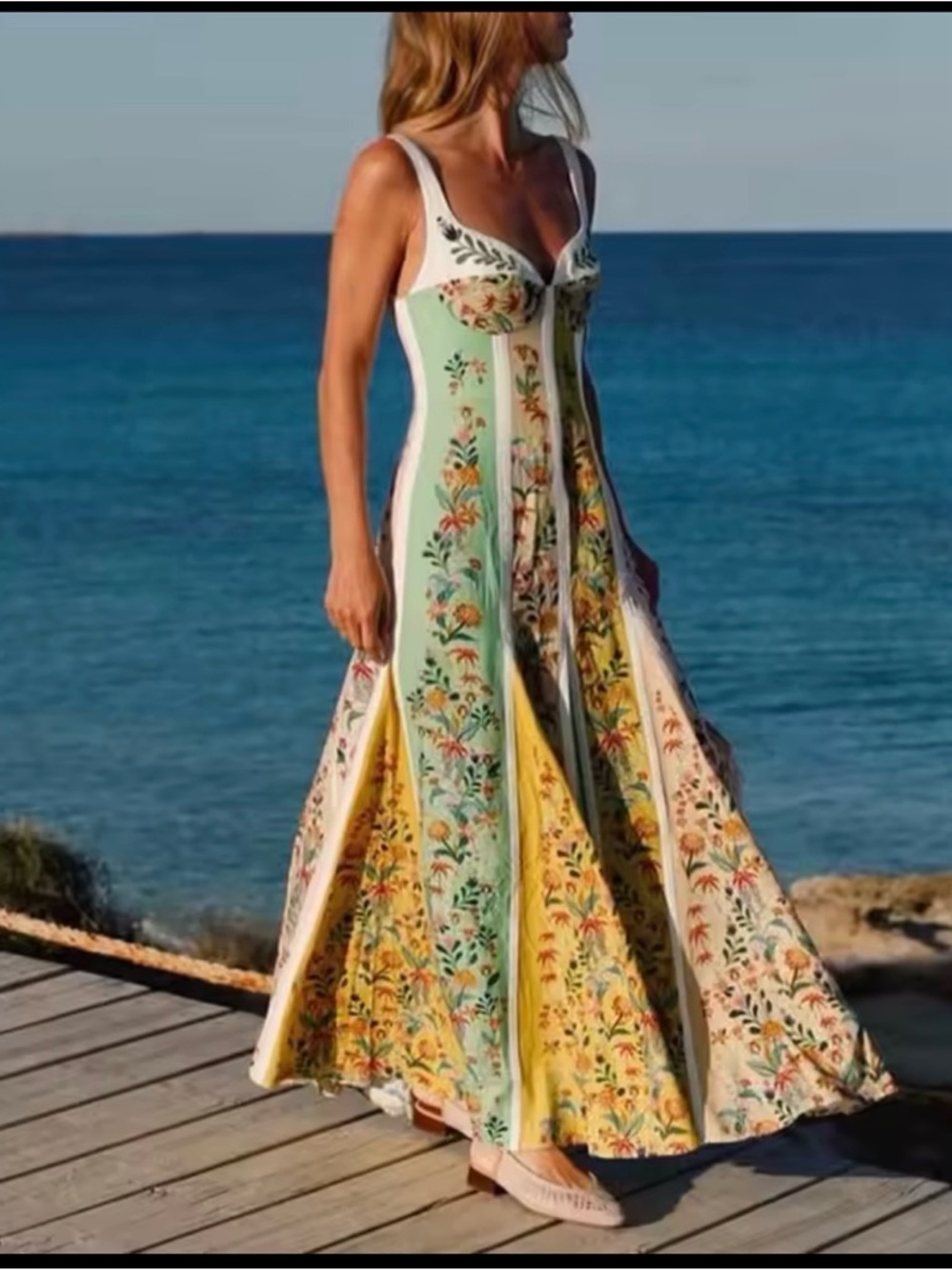 FARM Rio Mint & Yellow Floral Panel Maxi Dress - Picture 5 of 15